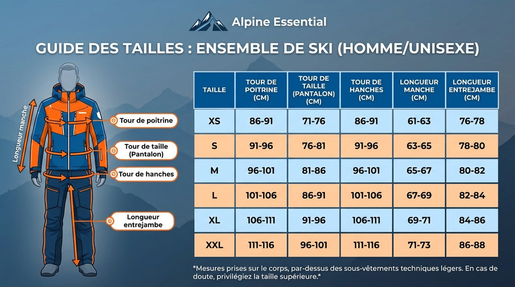 Ensemble de ski unisexe