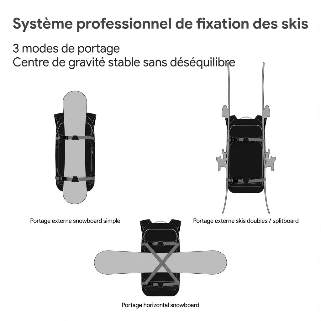Sac à dos Ski & Snowboard – Compartiment Humide/Sec